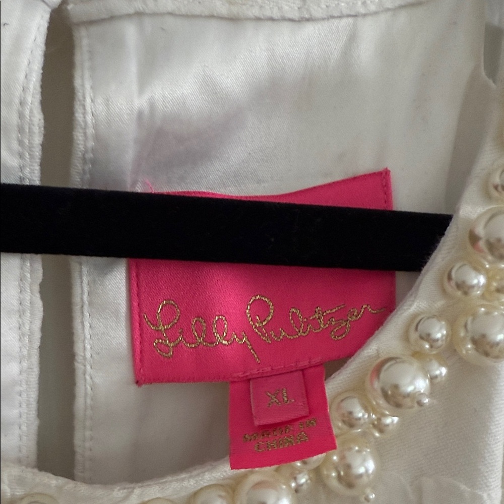 Lilly Pulitzer White Dress with Pearl Accents - Picture 2 of 6